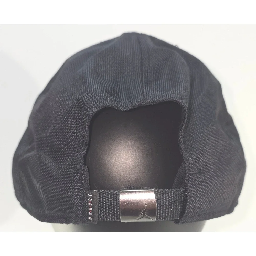 Nike Jordan Rise Cap Mens Black Metallic Jumpman Logo Adjustable Strapback Hat - Picture 3 of 7